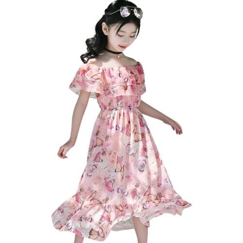 Dresses For Girls Bohemia Dresses For Girl Summer Kid Beach Dress Casual Style Girls Clothes 6 8 10 12 14