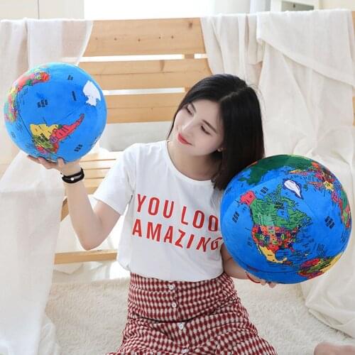 Plush globe toy english sphere soft doll training and learning toys stuffed plush ball toys for children creative gift for kids