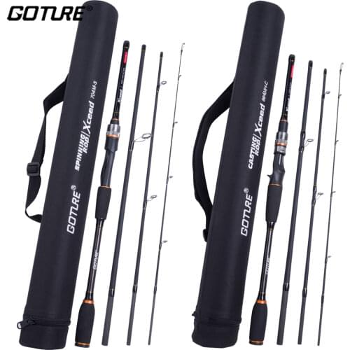 Goture Xceed Spinning Fishing Rod Carbon Fiber MH/M Power 1.98-3M Spinning Casting Lure Rods 4 Sections Travel Rod Carp Fishing