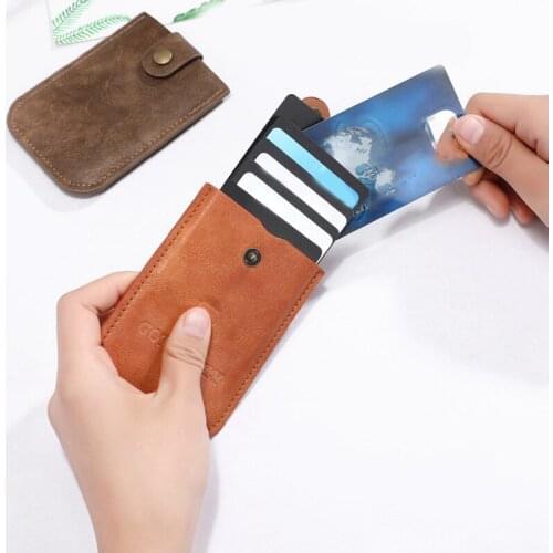 Unisex Anti-Theft Credit Card Holder Man Luxury Pulled Design Card Holder for Women Card Holder Wallet PU Card Cover