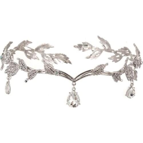Women Wedding Hair Accessories Bride Forehead Eyebrow Pendant Tiaras & Crown Wedding Headdress Rhinestone Crown Crystal jewelry