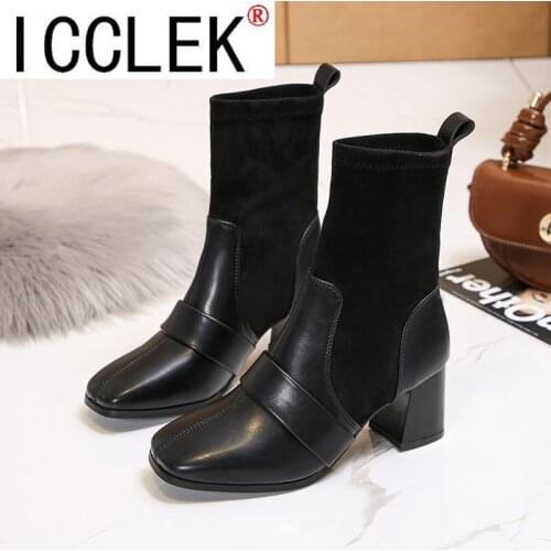 Winter Boots Women British Style 2021 New Autumn Retro Wild Thick-soled Increased Chelsea Motorcycle Boots Women Shoes