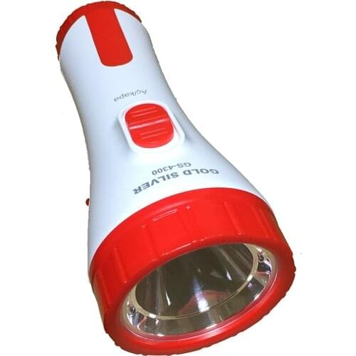 GOLD SILVER GS-4300 RECHARGEABLE 1 WATT FLASHLIGHT Led Net light quality material, long-distance hunting, camping,home, school