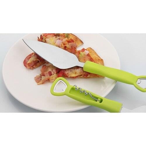 1PC Multi-function Cake Pizza Cheese Shovel Knife Stainless Steel Pizza Shovel Peels With Saw Cutter Baking Cooking Tools KX 181
