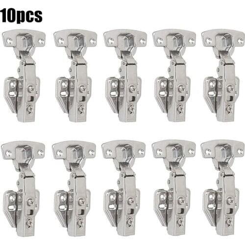 10pcs Hinges Cabinet Door Hinges Damper Buffer Soft Close 35mm Kitchen Cabinet Cupboard Standard Door Hinges With Screws