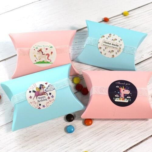 120pcs Unicorn Sticker Homemade Round Adhesive Sealing Sticker DIY Packaging Sealing Label for Gift Bag Candy Box Cookie Decor