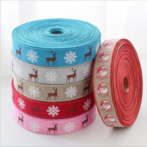 2m/role Multi Design Handmade Printed Cotton Snowman Ribbon Sewing Fabric Wedding Decoration Gift Wrapping Christmas Ribbon