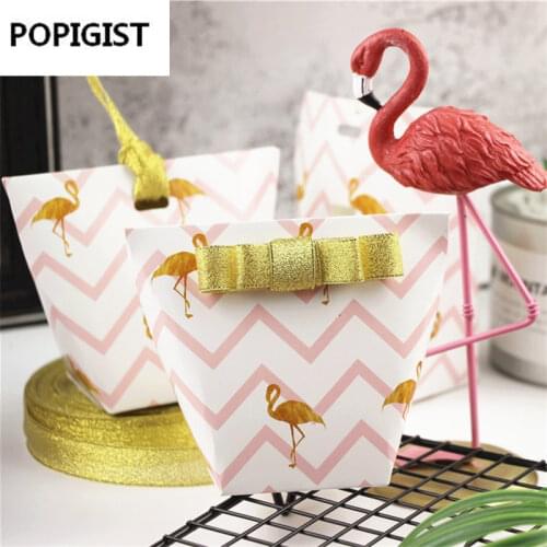50pcs Flamingos wave Wedding Candy Box Chocolate paper Boxes wedding gifts for guests wedding party supplies gift package
