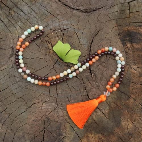 8mm Garnet,JapaMala Necklace,Meditation Mala,Namaste Yoga Jewelry, Chakra Stones Mala, Buddhist Mala Prayer Bead, 108 Mala Beads