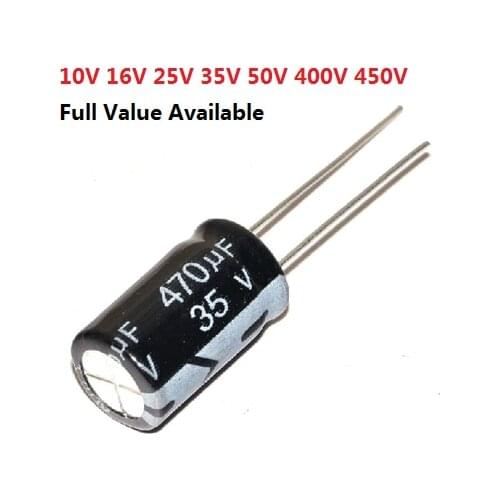 5PCS 400V 4.7UF aluminum electrolytic capacitor 6.8UF 10UF 15UF 22UF 33UF 47UF 68UF 82UF 100UF 150UF 450V 1UF 2.2UF 3.3UF 4.7UF