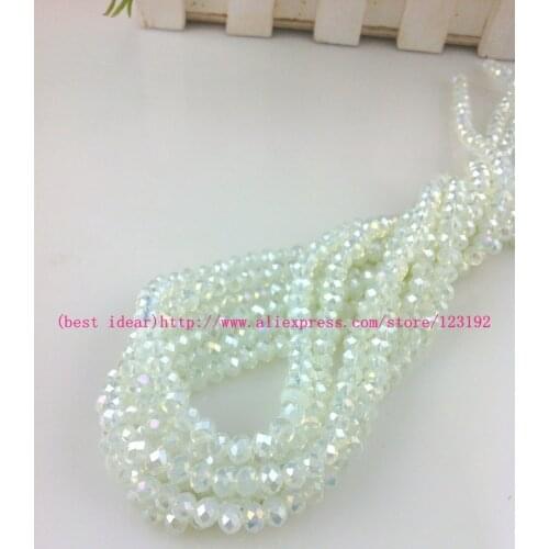 Free Shipping!Free Shipping! 1000pcs Opal color AB plated Crystal Glass beads Faceted Rondelle Beads 4mm