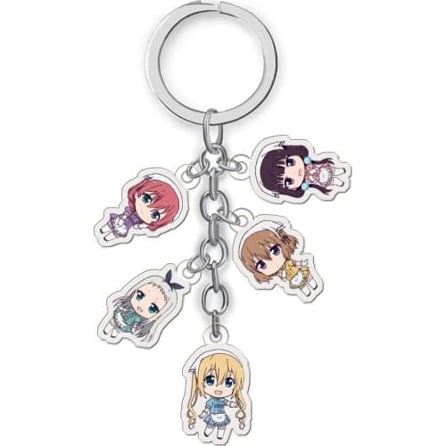 5PCS/Set Anime Collection Key Buckle Blend S Acrylic Keychain Comic Figure Transparent Pendants Key Ring
