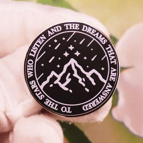 The Stars Who Listen and Dreams Are Answered Brooch Pins Enamel Metal Badges Lapel Pin Brooches Jackets Jeans Fashion Jewelry