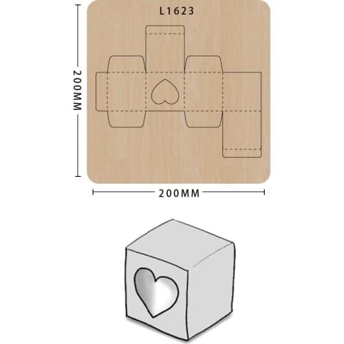 Wood die cutting DIY Making Decor Supplies Dies Template Square box die cut scrapbooking templat Suitable for big shot machines