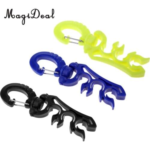 MagiDeal Scuba Diving Triple 3 BCD Hose Holder Retainer with Folding Snap Clip for Snorkeling Freediving Swimming Accessories