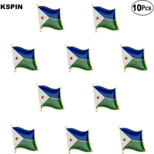 Djibouti Flag Lapel Pin Flag badge Brooch Pins Badges 10Pcs a Lot
