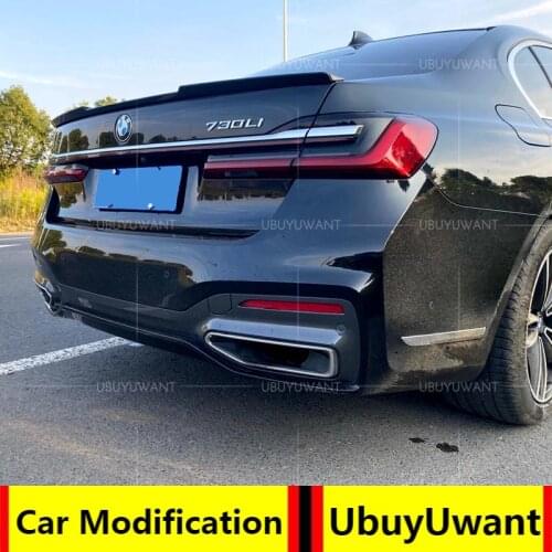 Carbon color & Black Car Rear Trunk Spoiler Wing Lip For BMW G11 G12 7 Series Sedan 4-Door 2018 2019 2020 Boot Lip Wing Spoiler