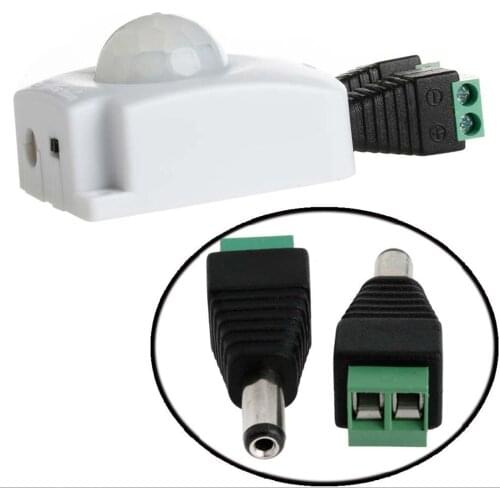 2PCS PIR body sensor detector 5V 24V body induction switch Infrared inductor LED light switch