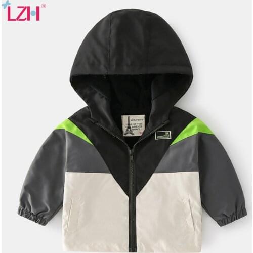 LZH 2021 Spliced Jacket For Boys Clothes For Childrens Coats Hoodies Jacket For Kids Autumn Costume New Baby Boys Windbreaker