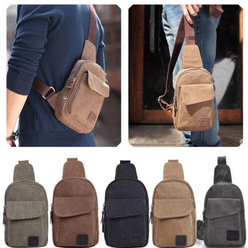 Fashion Mens Small Waist Bag Travel Hiking Cross Body Messenger Shoulder Casual Solid Men Canvas Bag Handbag