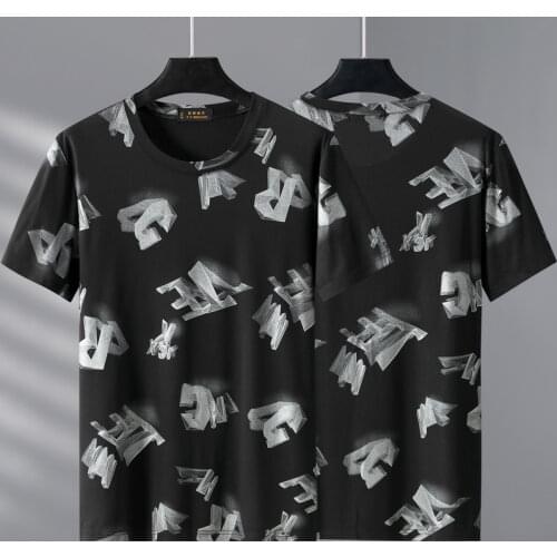Ice silk T- Shirt Men Print Plus Size 9XL 10XL Hip Hop T Shirts Men Casual Mens Fashion Large Size Top Oversized Tops Tee