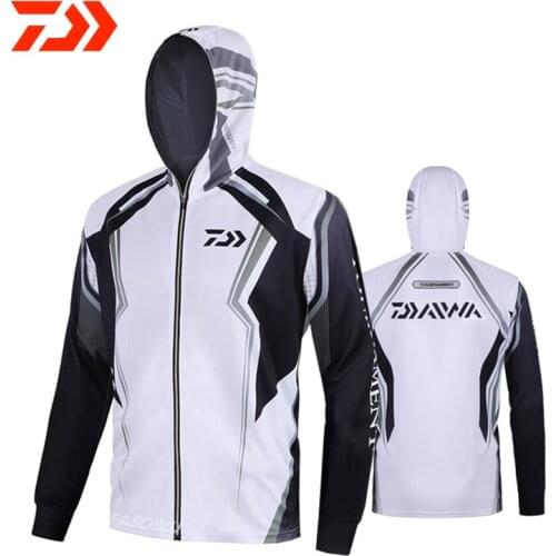 2021 New DAIWA Fishing Vest Men Long Sleeve Quick Dry Fishing Shirts Outdoor Sports FIshing Clothes Hiking Hooded Fishing Jacket
