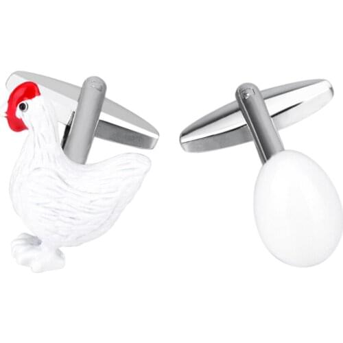 Novelty Chicken Egg Design Cuff Links Metal Shirt Stud Formal Tuxedo Cuff Links