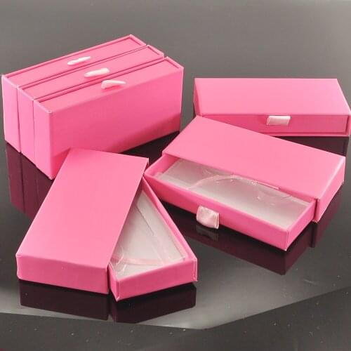 Wholesale Eyelash Packaging Box Lash Boxes Package Custom Rectangle Drawer Rose Red False Eyelashes Makeup Case bulk Vendors