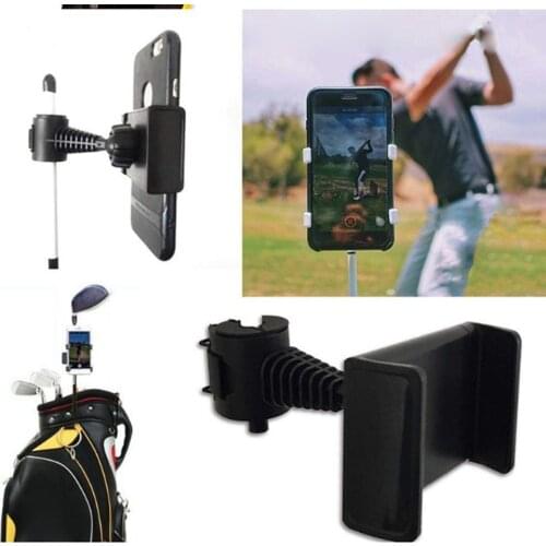 360 Degree Rotatable Golf Swing Recording Phone Holder Pull Cart Mount Clip for Smartphones