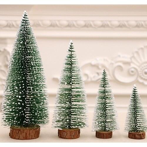 Christmas Decor Green 5 Size Holiday Office Beautiful Mini Xmas Tree Home Gift PVC + Wood + Iron Artificial