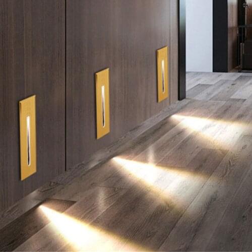 3W Outdoor Step Light LED Recessed Corner Stair Lights Ladder Stairway Wall Lamp Indoor Pathway Corridor Night Lighting Fixture