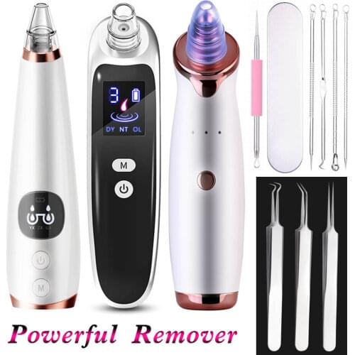 Blackhead Remover Vacuum Cleaner Acne Needle Tweezer Black Head Extractor Pore Pimple Nose Suction Tools Facial Removal Massager