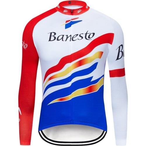 2020 Banesto Pro Team Long Sleeve Cycling Jersey Spring / Autumn Ropa Ciclismo Bicycle Clothing Mens MTB Bike jersey Unifo