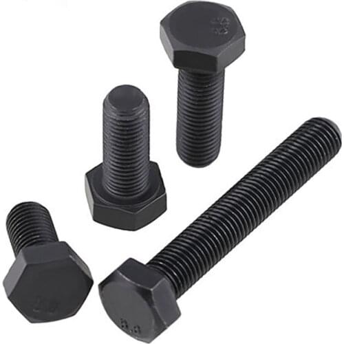 Black Fine Thread Outside Hex Head Screws External Hexagon Head Cap Screws Bolts High Tensile Grade 8 M8 M10 M12