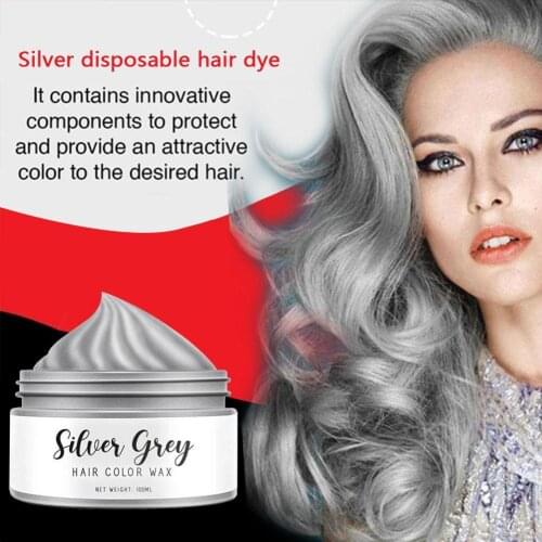 30/100ml Color Hair Wax Styling Pomade Silver Grandma Grey Disposable Natural Hair Strong Gel Cream Hair Dye for Women Men