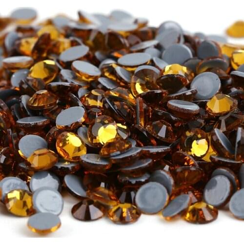 All sizes Topaz DMC Iron On Rhinestones/Flat Back Nail art Hot fix Crystal Rhinestones Strass Sewing & Fabric Garment
