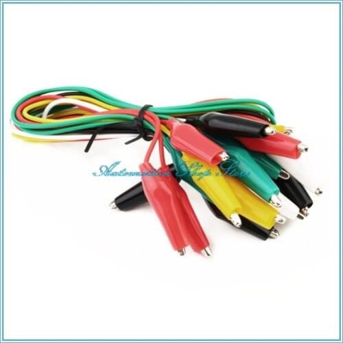 10pcs Alligator Clips Electrical DIY Test Leads Alligator Double-ended Crocodile Clips Roach Clip Test Jumper Wire 5Color