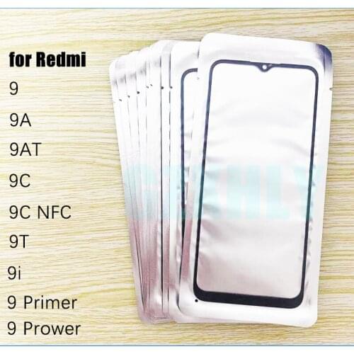 10pcs/lot GLASS +OCA LCD Front Outer Lens For Xiaomi Redmi 9 9A 9AT 9C 9T 9i 9 Primer Prower Touch Screen Panel