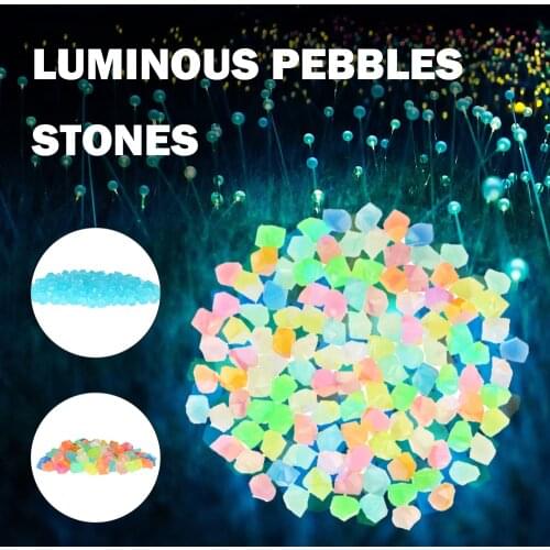100/300pcs Luminous Stones Pebbles Rocks Glow In The Dark Walkways Fish Tank Garden Path Patio Lawn Aquarium Decorations