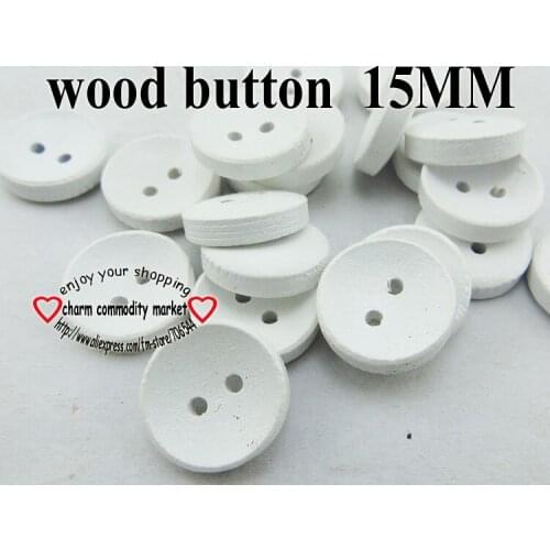 100PCS 15MM painting white wooden buttons coat boots sewing clothes accessories MCB-800-4