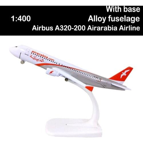 16CM 1:400 Airbus A320-200 Model Airarabia Airline W Base Alloy Aircraft Plane Airliner Display Collection Adult Boys Souvenirs