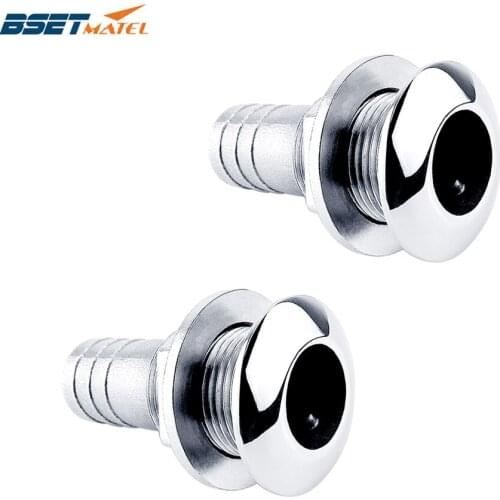 2X Marine Hardware Stainless Steel 316 Thru Hull Plumbing Fitting Outlet Drain Joint For 3/4" or 1" Hose Boat Yacht Accessories
