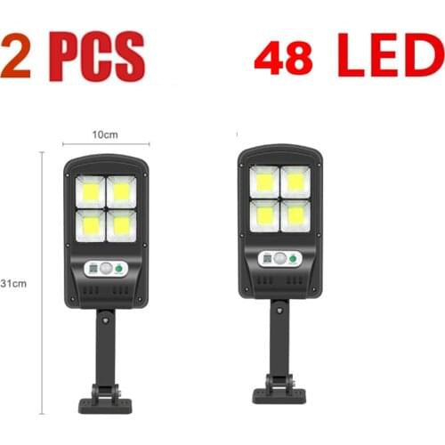 2 pcs remote 48 leds PIR Motion Sensor solar Night light Oval Solar lamp Energy Saving Outdoor waterproof security floodlight