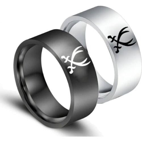 2021 Fashion 8mm Sword of Life Symbol Rings Stainless Steel Band Ring Jewelry for Women Gifts Mens Rings Size 6-13
