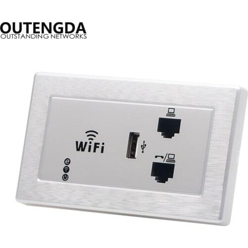 300Mbps 120*70 US-standard in Wall Wireless AP Hotel Domitory Office Rooms USB Charge Access Point Socket WiFi Extender Router