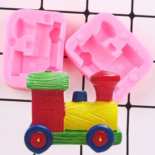 3D Train Silicone Molds DIY Craft Soap Candle Resin Mold Fondant Cake Decorating Tools Chocolate Gumpaste Candy Clay Moulds