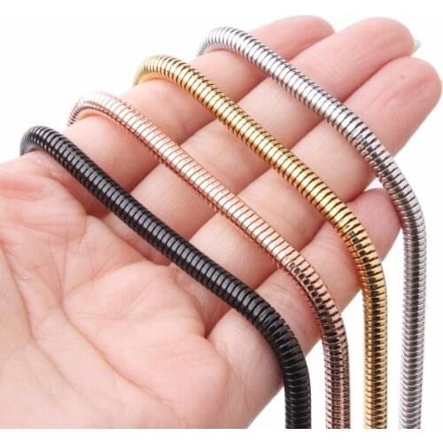 4.2mm Width 60cm Length Silver Color/Gold/Black Color Clasp Snake Chain Bracelet Necklace Mens Women Stainless Steel Chain