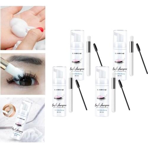 4x Eyelash Extension Shampoo 50 Ml Foaming Foaming Salon Cleaner