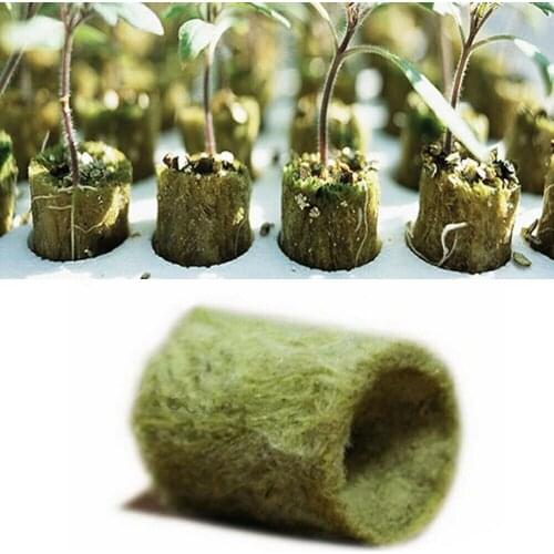 50pcs Garden Seedling Grow Rock Wool Plugs Soilless Culture Hydroponic Planting Grow Cylindrical Blocks Cultivation Tubes