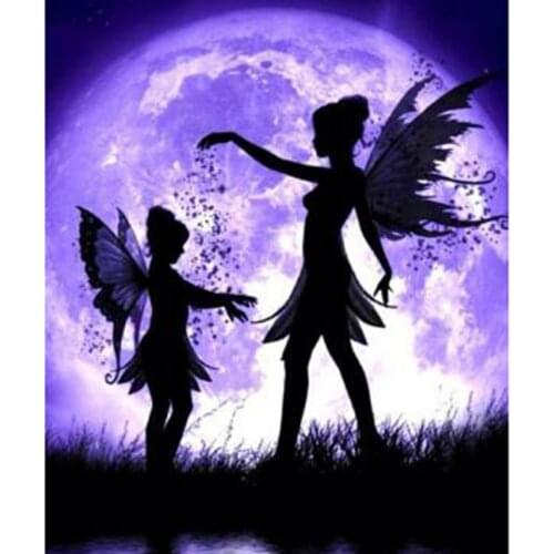 5D DIY Diamond Painting Square Round Diamond Moon Flower Fairy Picture Cross Stitch Embroidery Handmade Gift Home Decor WG2753